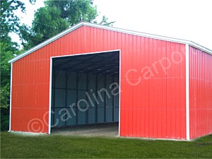 All Vertical, Fully Enclosed Triple Wide Garage with Garage Door Frame Out